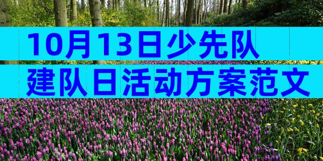 10月13日少先队建队日活动方案范文（精选19篇）