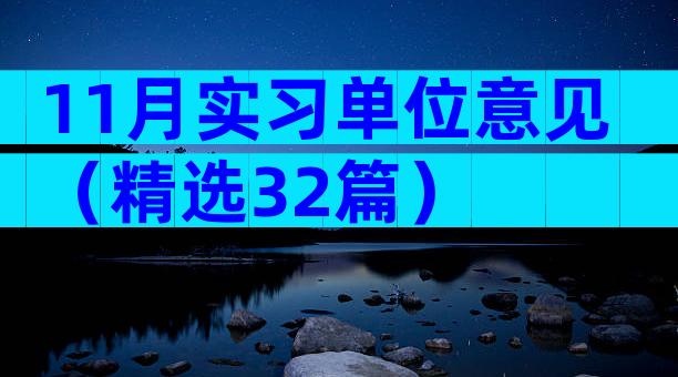 11月实习单位意见（精选32篇）