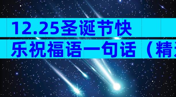 12.25圣诞节快乐祝福语一句话（精选33篇）