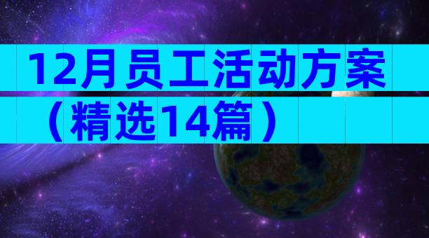 12月员工活动方案（精选14篇）
