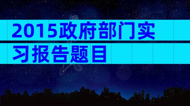 2015政府部门实习报告题目
