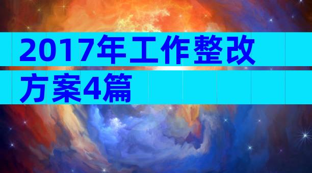 2017年工作整改方案4篇
