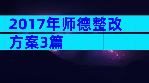 2017年师德整改方案3篇