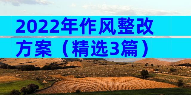 2022年作风整改方案（精选3篇）
