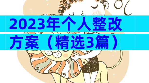 2023年个人整改方案（精选3篇）