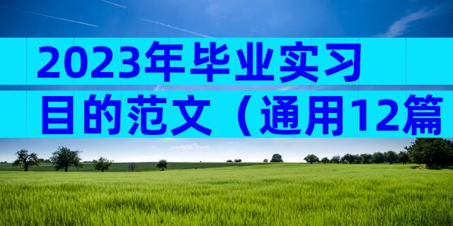 2023年毕业实习目的范文（通用12篇）
