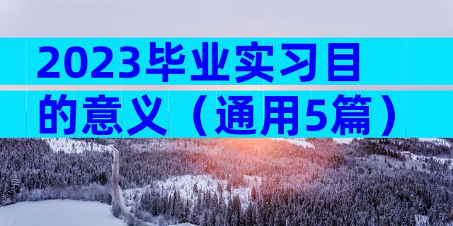 2023毕业实习目的意义（通用5篇）