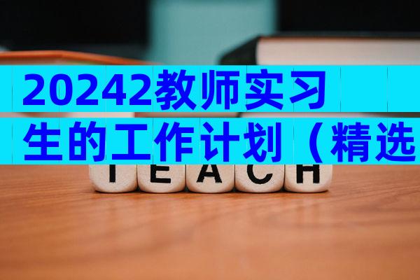 20242教师实习生的工作计划（精选3篇）
