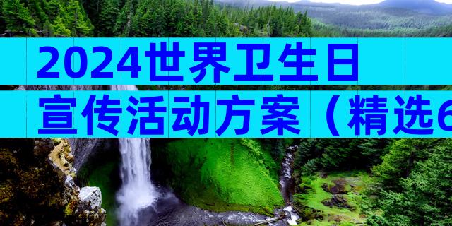 2024世界卫生日宣传活动方案（精选6篇）