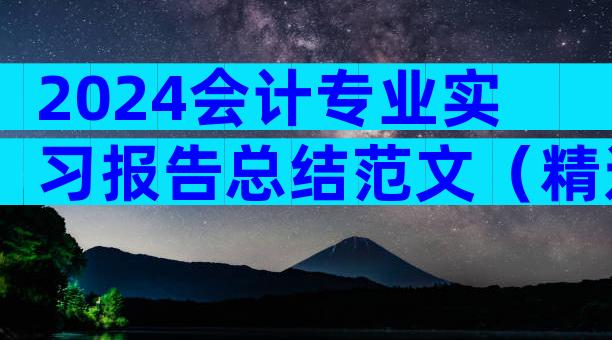 2024会计专业实习报告总结范文（精选32篇）