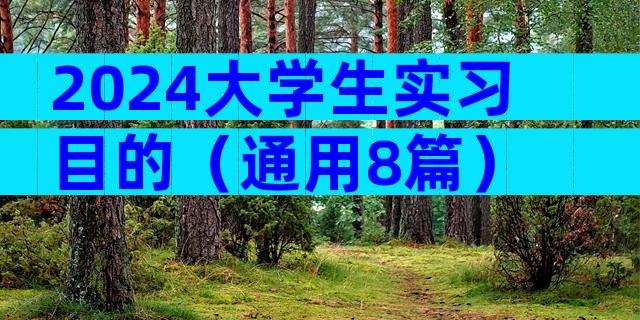 2024大学生实习目的（通用8篇）