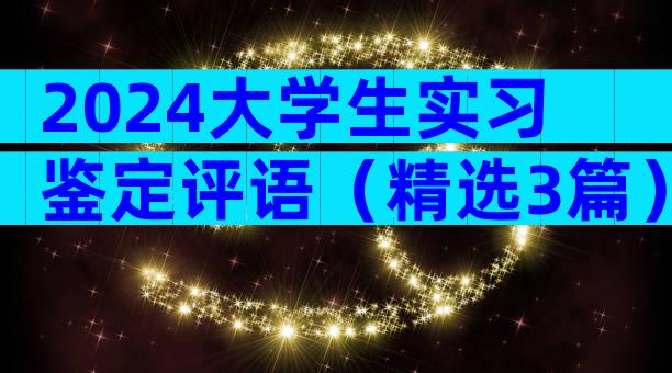 2024大学生实习鉴定评语（精选3篇）