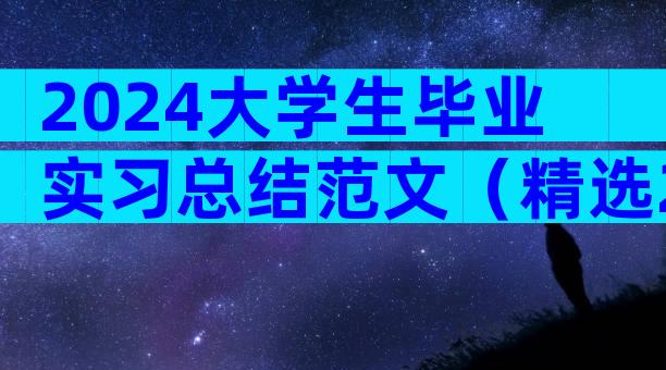 2024大学生毕业实习总结范文（精选26篇）