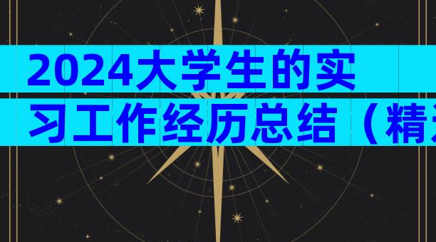 2024大学生的实习工作经历总结（精选30篇）