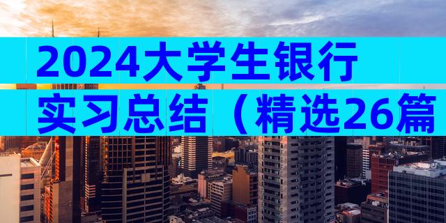 2024大学生银行实习总结（精选26篇）