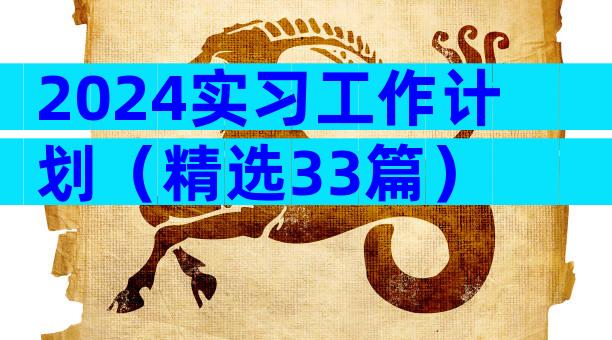 2024实习工作计划（精选33篇）