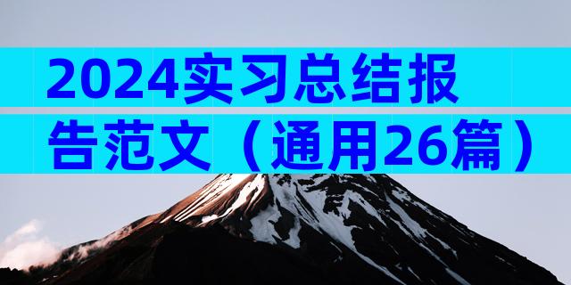 2024实习总结报告范文（通用26篇）