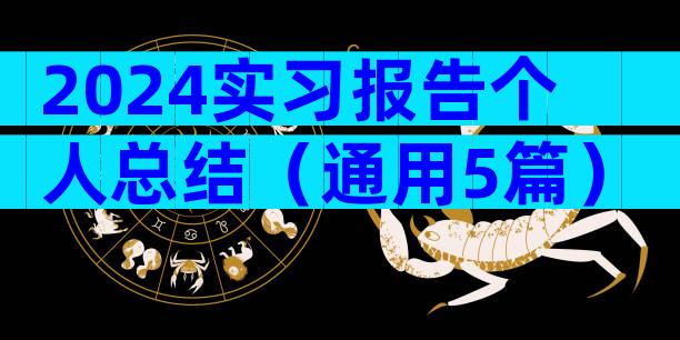 2024实习报告个人总结（通用5篇）