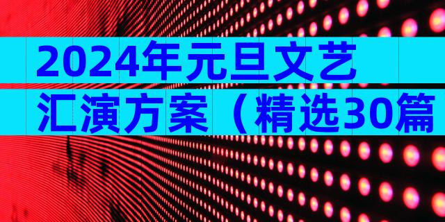 2024年元旦文艺汇演方案（精选30篇）
