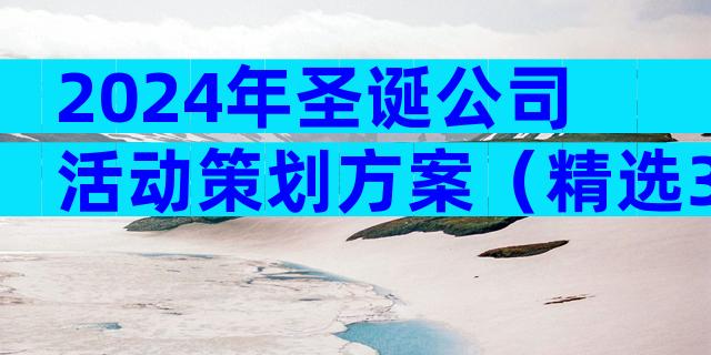 2024年圣诞公司活动策划方案（精选3篇）
