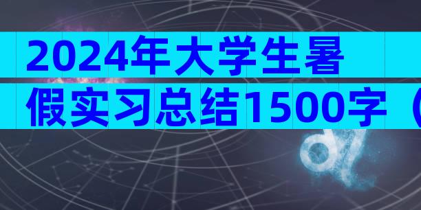 2024年大学生暑假实习总结1500字（精选13篇）
