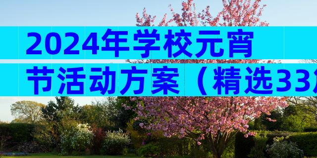 2024年学校元宵节活动方案（精选33篇）