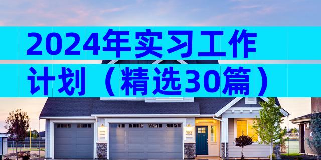 2024年实习工作计划（精选30篇）