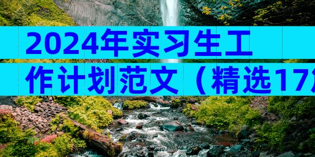 2024年实习生工作计划范文（精选17篇）