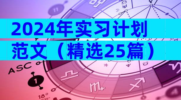 2024年实习计划范文（精选25篇）