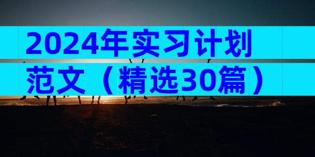 2024年实习计划范文（精选30篇）