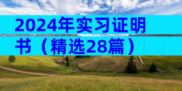 2024年实习证明书（精选28篇）