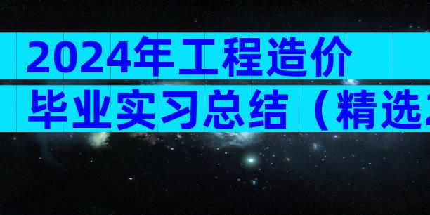 2024年工程造价毕业实习总结（精选22篇）