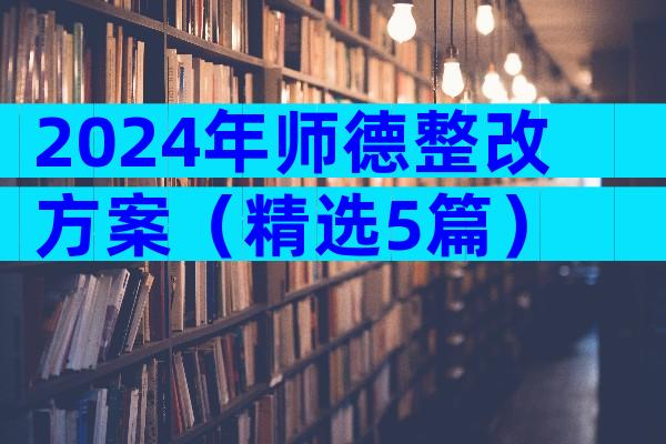 2024年师德整改方案（精选5篇）