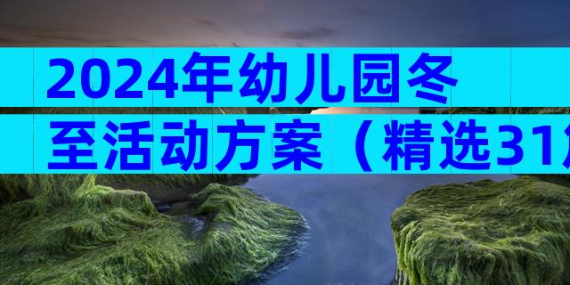 2024年幼儿园冬至活动方案（精选31篇）
