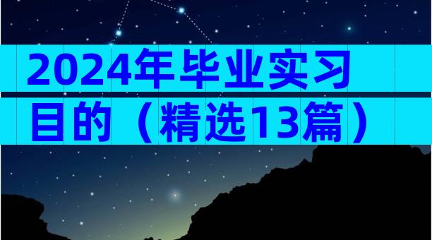 2024年毕业实习目的（精选13篇）