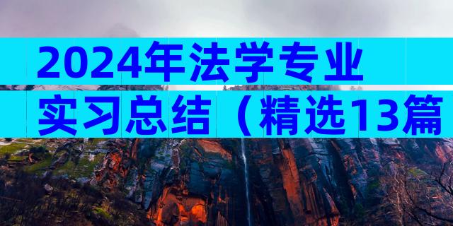 2024年法学专业实习总结（精选13篇）