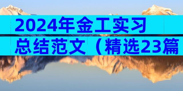 2024年金工实习总结范文（精选23篇）