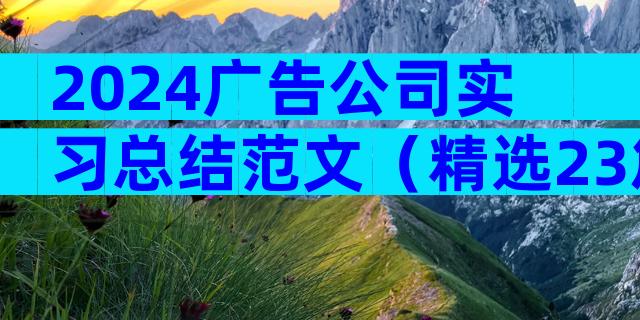 2024广告公司实习总结范文（精选23篇）