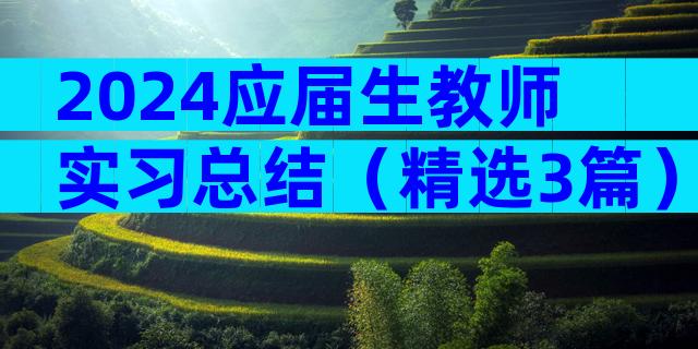2024应届生教师实习总结（精选3篇）