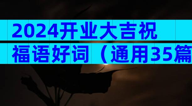 2024开业大吉祝福语好词（通用35篇）