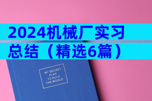 2024机械厂实习总结（精选6篇）
