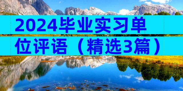 2024毕业实习单位评语（精选3篇）
