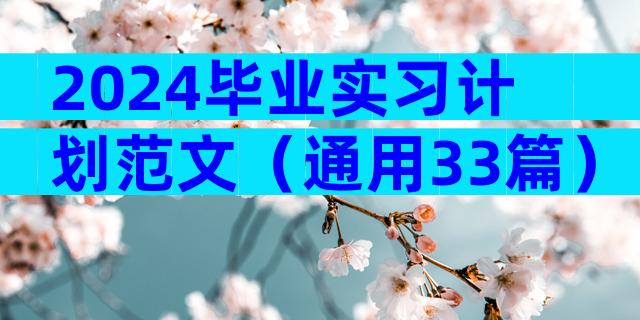2024毕业实习计划范文（通用33篇）
