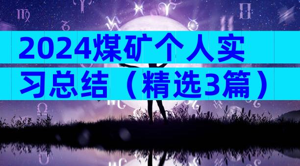 2024煤矿个人实习总结（精选3篇）