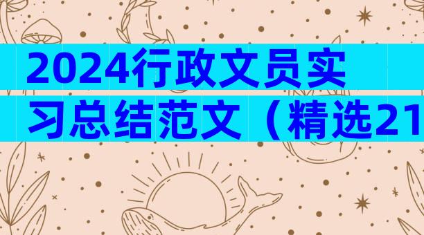 2024行政文员实习总结范文（精选21篇）