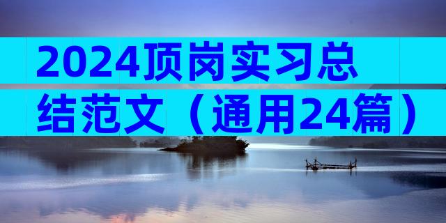 2024顶岗实习总结范文（通用24篇）