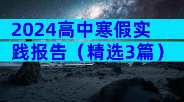 2024高中寒假实践报告（精选3篇）