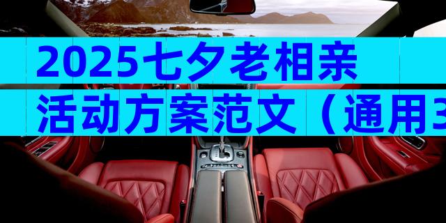 2025七夕老相亲活动方案范文（通用3篇）