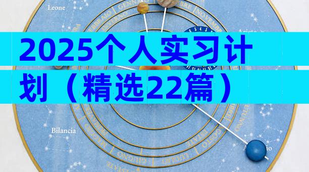 2025个人实习计划（精选22篇）