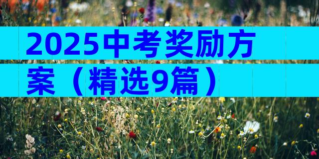 2025中考奖励方案（精选9篇）
